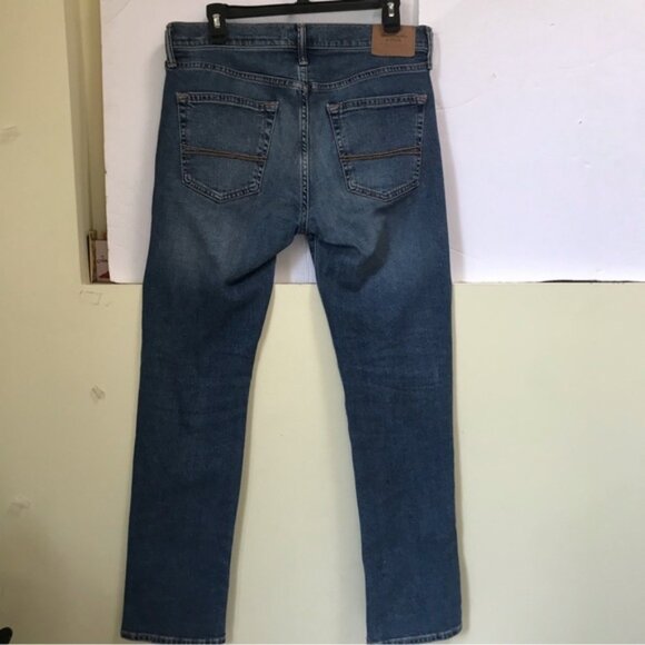 Abercrombie and Fitch Slim Straight Leg Wide Jeans Stretch Mid Rise Waist Zip 31 - Picture 3 of 13